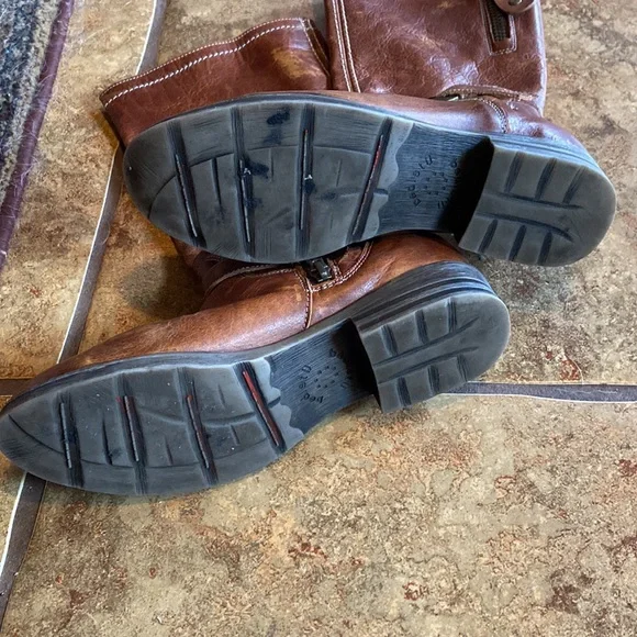 Bed Stu Distressed Brown Leather Mid Calf Moto Boots Size 8 - Picture 6 of 11